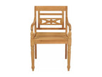 Chaises Boisona lot de 2 et coussins noirs Bois de teck massif SFEV84048