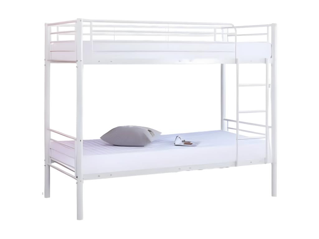 Lit superposé Séparable métal Boisona 1 1 Blanc 90x190 cm FGLL04683
