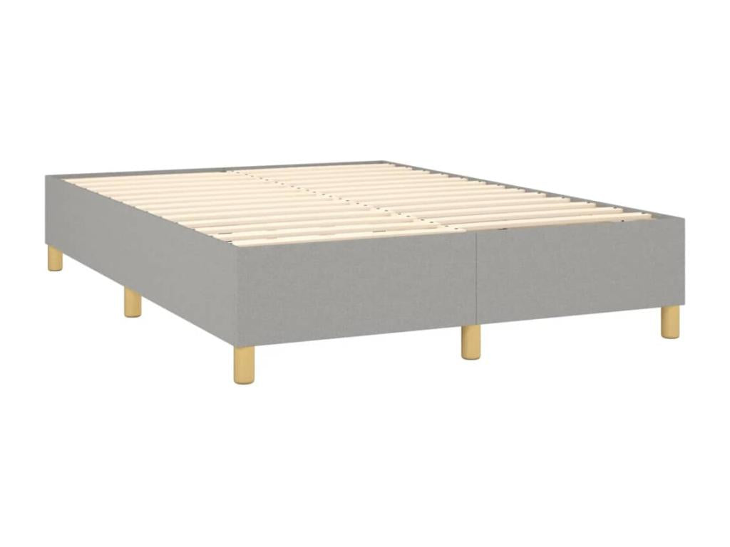 Lit à sommier tapissier avec matelas Gris clair 140x190cm Tissu YAGP27336