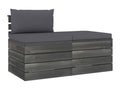 Salon palette de jardin 2 pcs avec coussins Bois de pin massif AYYQ20073