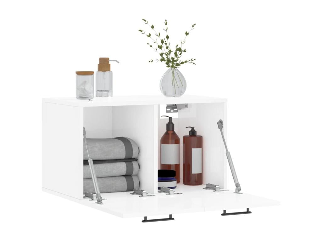 Armoire murale Blanc brillant 60x36,5x35 cm Bois d'ingénierie DKYS02298