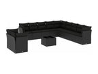 Salon de jardin 12 pcs avec coussins noir résine tressée RINS82505