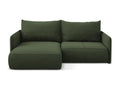 Canapé d'angle 2,5 places gauche convertible en tissu texturé - olive - Boisona WEPJ88942