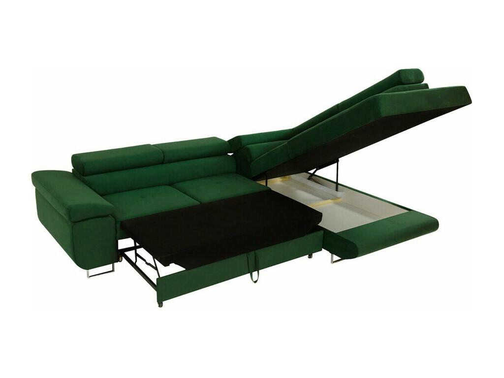 Canapé d'angle Boisona 100 Bleu Fonction de couchage Boîte de literie 274cm PBCX57793