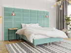 Lit continental Boisona 101 Double Continental Turquoise 160x200 Tapisserie 160x200cm CHHO35724