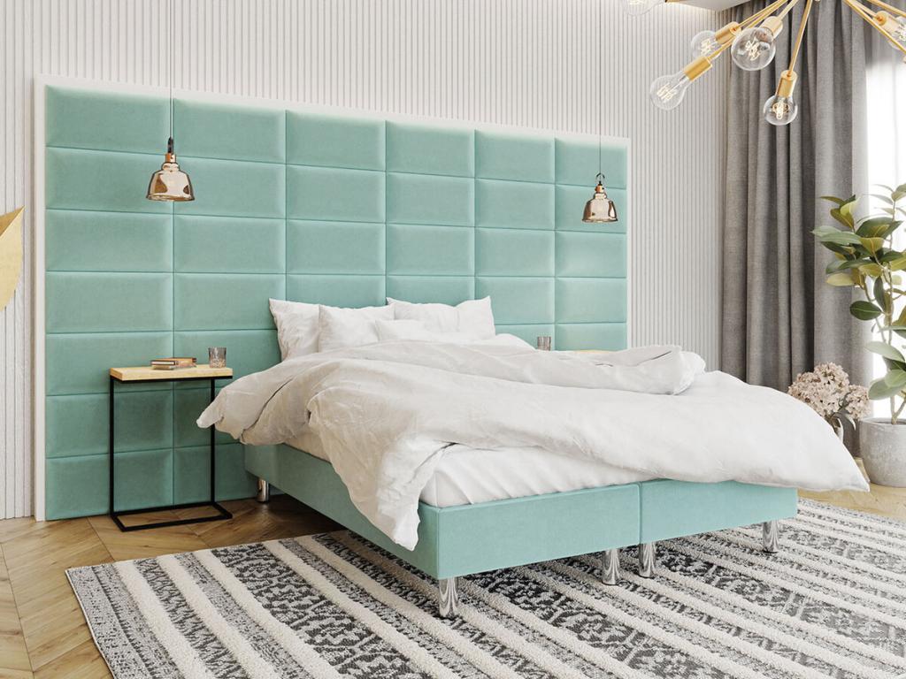 Lit continental Boisona 101 Double Continental Turquoise 160x200 Tapisserie 160x200cm CHHO35724