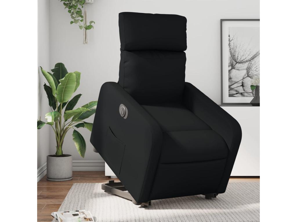 Fauteuil inclinable électrique noir similicuir BIRB93936