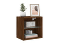 Tables de chevet murales avec Boisonaères LED 2 pièces chêne marron ZUIU10731