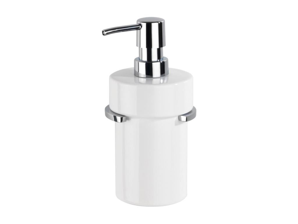 Distributeur de savon liquide céramique Boisona avec support mural - Blanc - 360 ml ZNFE58620
