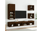 Tables de chevet murales avec Boisonaères LED 2 pièces chêne marron ZUIU10731