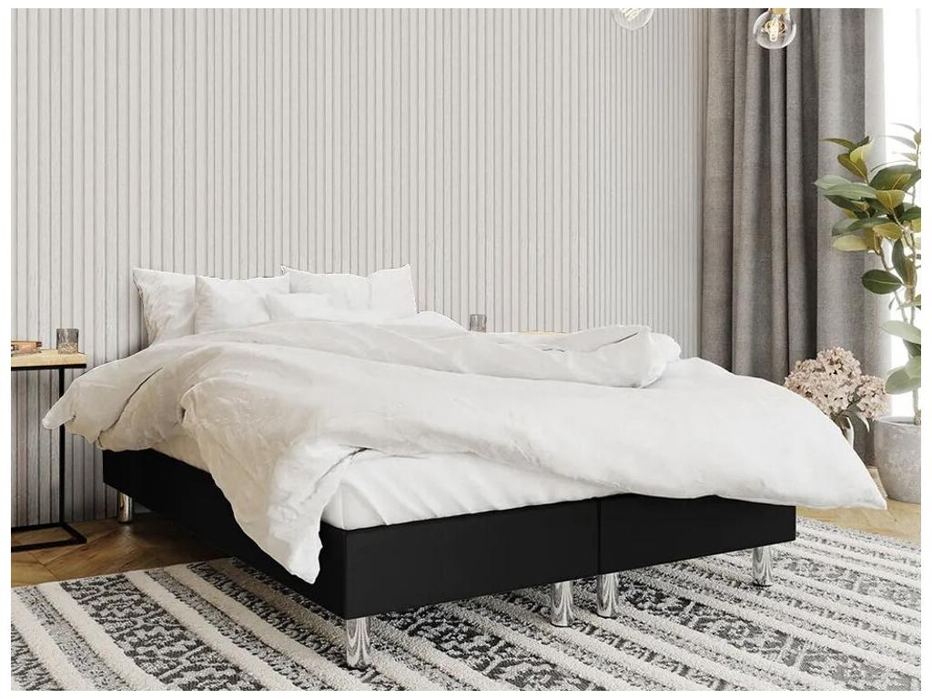 Lit continental Boisona 101 Double Continental Noir 140x200 Faux cuir 140x200x47cm FAXA42731
