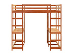Lit superposé et bureau et échelle 160x200cm bois de pin massif SDXN57032