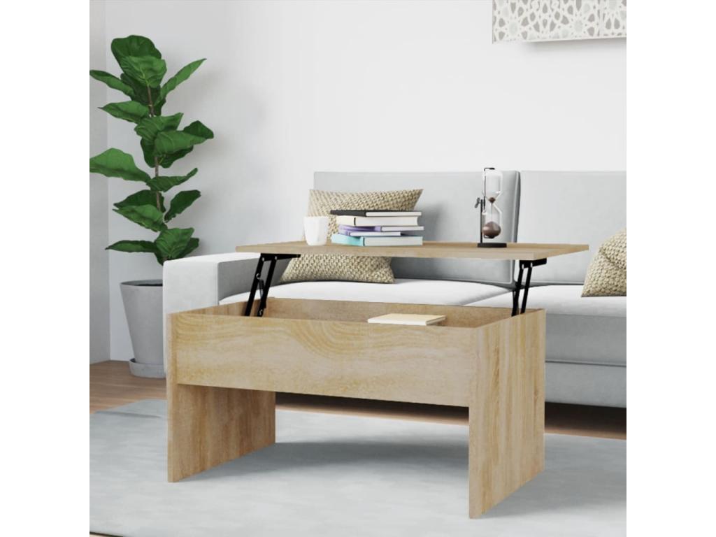 Table basse chêne Boisona 80x50,5x41,5 cm bois d'ingénierie RXYM76687