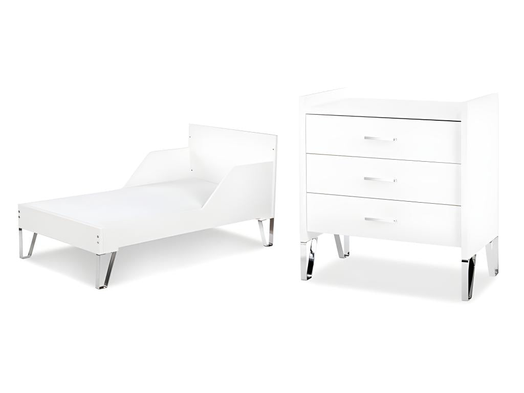 Lit bébé évolutif et Commode à langer Boisona by Boisona - Blanc NLNV39947