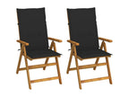 Chaises inclinables de jardin 2 pièces avec coussins Bois d'Boisona YZKT53362