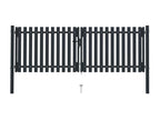 Portail de clôture à double porte Acier 306x125 Anthracite AVGF83232