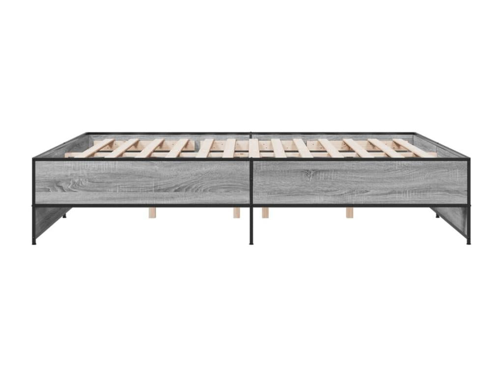 Cadre de lit Boisona gris 200x200 cm bois d'ingénierie et métal OTOF45690
