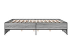 Cadre de lit Boisona gris 200x200 cm bois d'ingénierie et métal OTOF45690