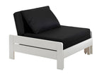 Boisona - Lit Mezzanine Blanc 140x200cm avec Fauteuil et Étagère JCLV03068