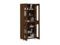 Buffet haut Chêne marron 69,5x34x180 cm Bois d'ingénierie AWCG57408