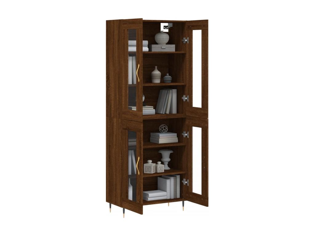Buffet haut Chêne marron 69,5x34x180 cm Bois d'ingénierie AWCG57408