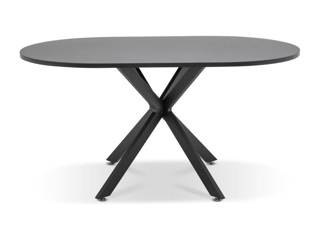 Table de salle à manger en métal noir, 180 x 100 cm