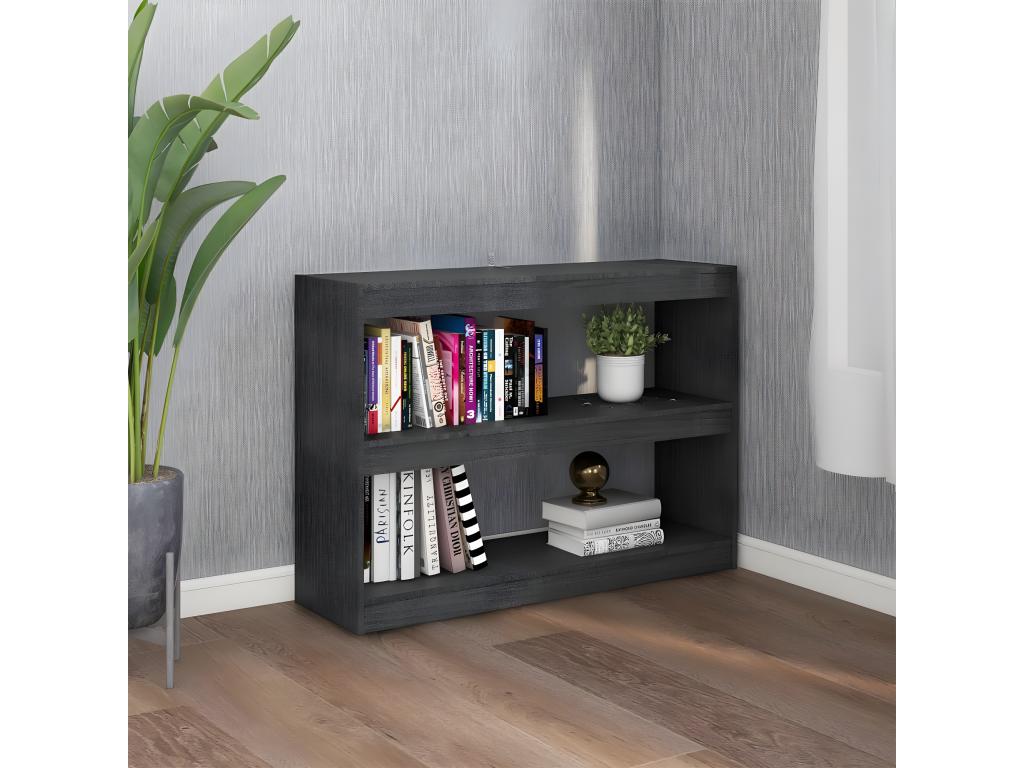 Bibliothèque/Séparateur de pièce Gris 100x30x71.5 cm Pin massif UULG09921