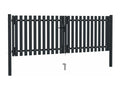 Portail de clôture à double porte Acier 306x125 Anthracite AVGF83232