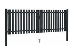 Portail de clôture à double porte Acier 306x125 Anthracite AVGF83232
