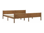 Cadre de lit Bois de pin massif Marron miel 200x200 cm UCOT42594