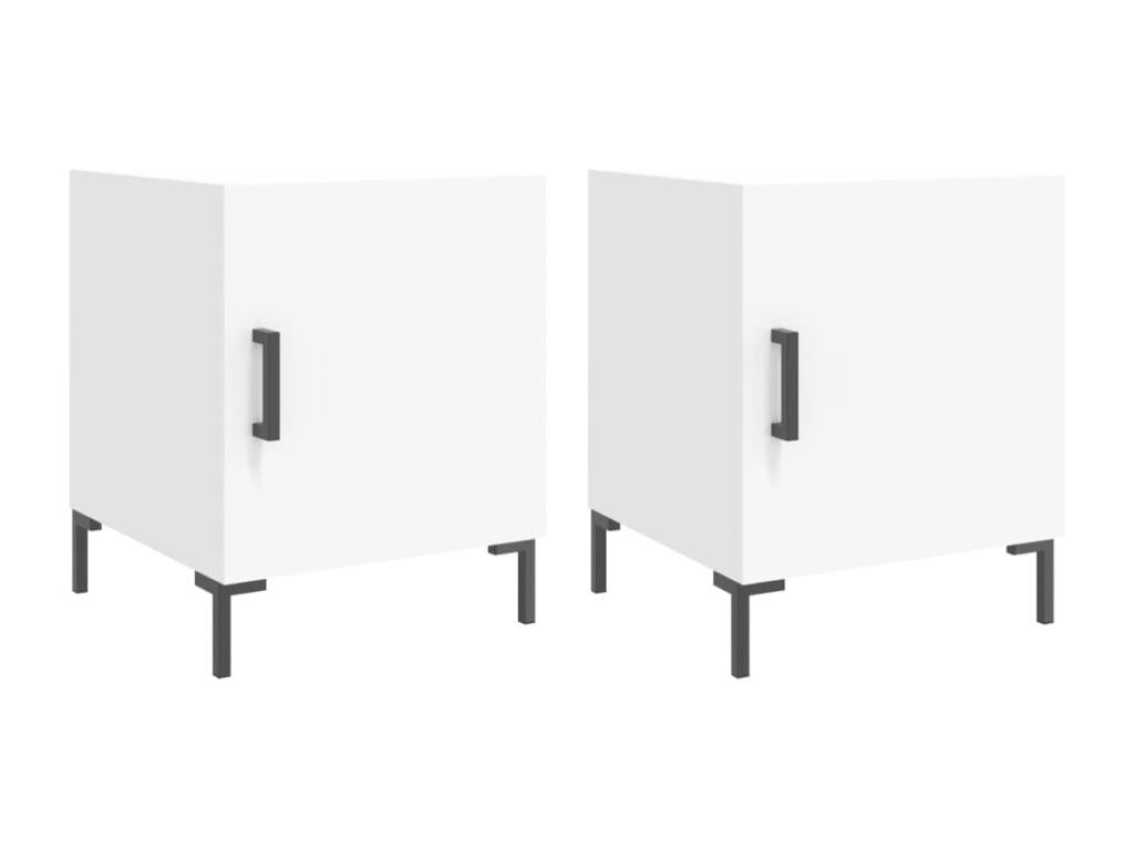 Tables de chevet 2 pcs blanc 40x40x50 bois d'ingénierie WBUZ15359