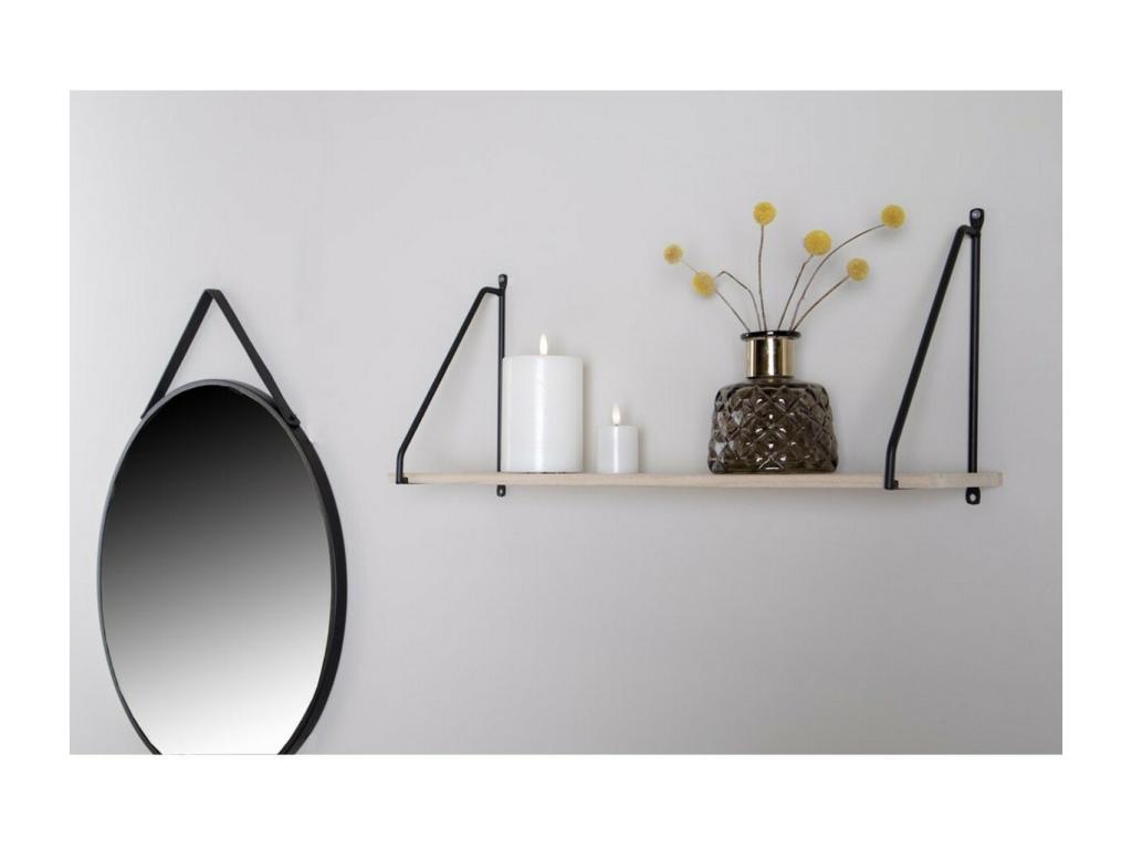 Étagère noire, 17 x 65 x 27 cm