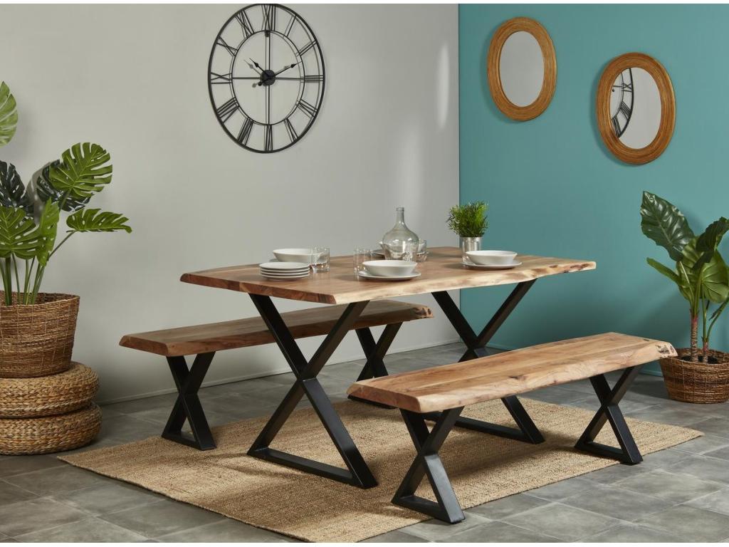 Table de Repas en Bois Boisona 180cm Marron / Noir ETED33615