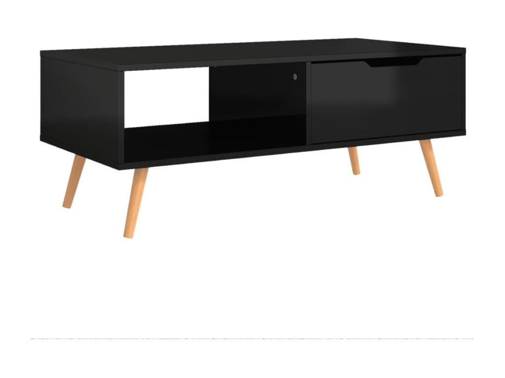 Table basse Noir brillant 100x49,5x43 cm Aggloméré GZLP52713