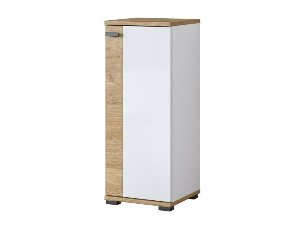 Meuble bas 1 porte Boisona coloris chêne et blanc BUKC64661
