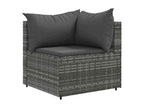 Salon de jardin 4 pièces avec coussins Gris Résine tressée GOHG51541