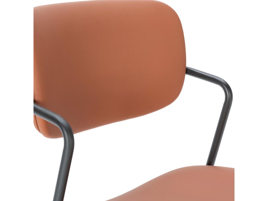 Lysvia - Lot de 2 chaises en simili cuir et métal - Rouille JSOK60879