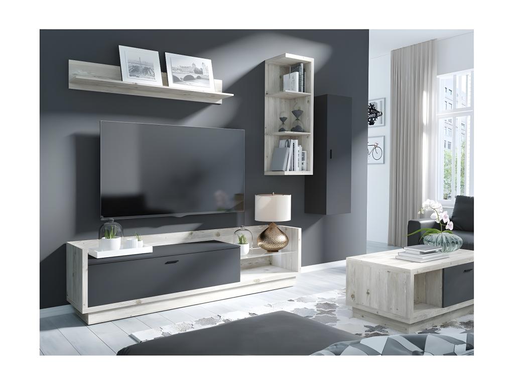 Armoire Boisona coloris gris anthracite - 40x135x38 cm IRJH39000