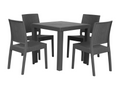 Salle à manger de jardin 4 places Boisona Gris graphite OSUK23437