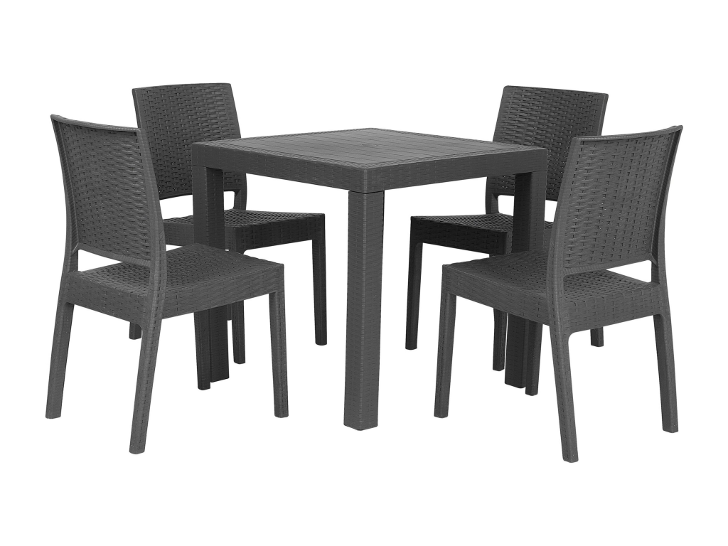Salle à manger de jardin 4 places Boisona Gris graphite OSUK23437
