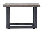 Table basse avec bord naturel Gris 60x60x40 cm Bois d'Boisona NLMW30519