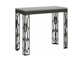 Console extensible design bois et acier anthracite Boisona-Couleur Gris ciment-Support 4 pieds-5 rallonges ESLY36217