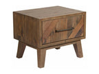 Chevet 1 Tiroir Pieds En Bois Bois-MDF Marron - Boisona WWCL85243