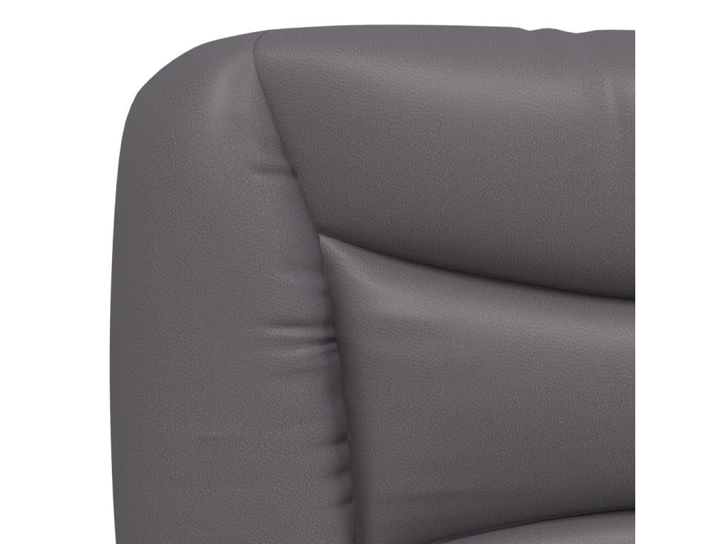 Lit avec matelas gris 80x200 cm similicuir IUIZ84172