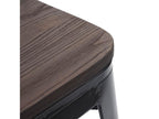 Tabouret Boisona-A73 avec assise en bois noir MRFF55748