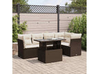 Salon de jardin avec coussins 6 pcs marron résine tressée FNEA11058