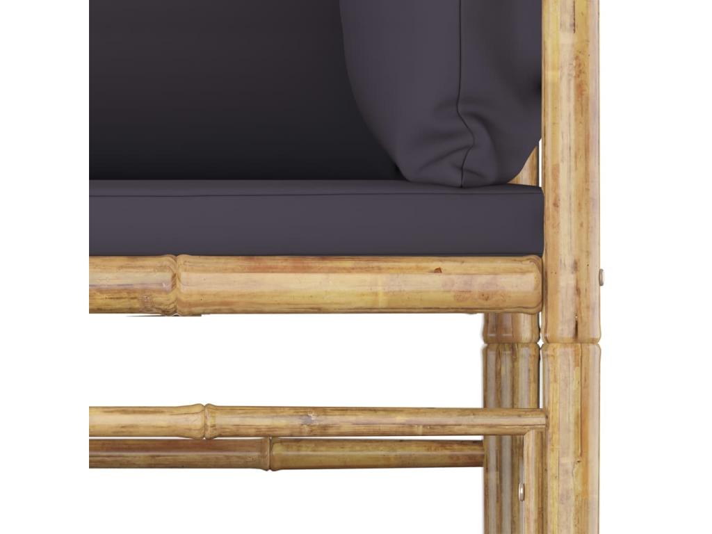 Salon de jardin 6 pcs avec coussins gris foncé Boisona OWAR34036