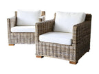 Fauteuil de jardin en Boisona naturel lot de 2 VTRR62757