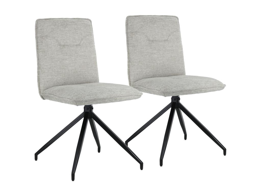 Lot de 2 chaises en tissu beige - Boisona XKWH47017