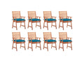 Chaises à manger d'extérieur lot de 8 et coussins Boisona massif BYOB92082